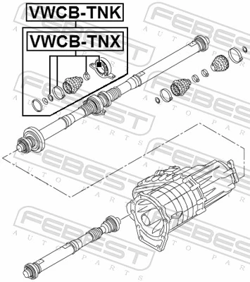 Do koszyka Łożysko podwieszane wału Cardana Volkswagen Touareg II 7P5, 7P6