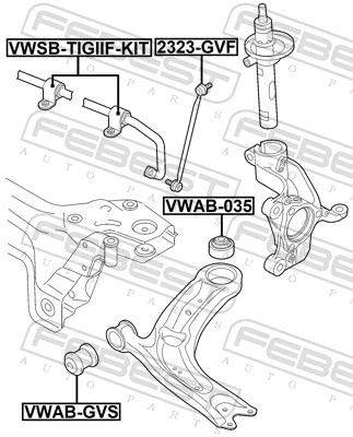 Tuleja stabilizatora przedniego do Volkswagen Golf ALLTRACK VII BA5, BV5