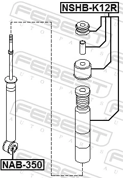 Silentblock amortyzatora tylnego do Nissan Tiida  C11X