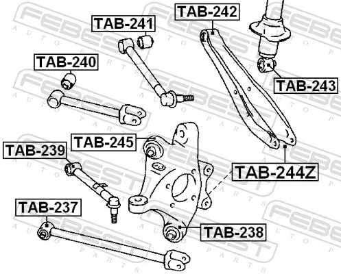TAB238 Febest Silentblock czopu tylnego