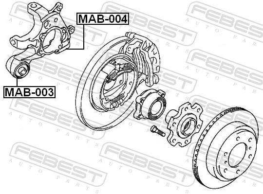 MAB003 Febest Silentblock czopu tylnego