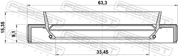 95HBY35630915L Febest Uszczelniacz półosi mostu przedniego