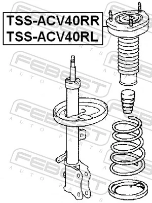 TSSACV40RR Febest Poduszka amortyzatora tylnego prawego
