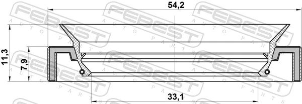 95HAY35540811R Febest Uszczelniacz półosi prawej mostu przedniego