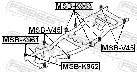 MSBK961 Febest Poduszka ramy (mocowania nadwozia)
