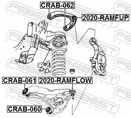 Sworzeń wahacza dolny do Dodge RAM 1500 Extended Cab DS