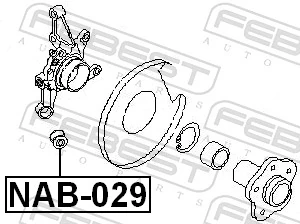 NAB029 Febest Silentblock czopu tylnego