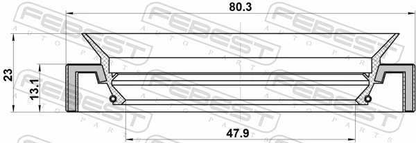95JAY50801323L Febest Uszczelniacz półosi lewej mostu przedniego