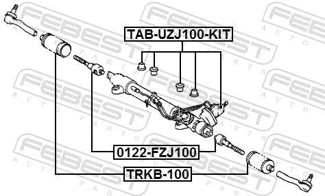 TABUZJ100KIT Febest Silentblock mocowania maglownicy