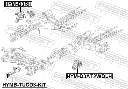 Poduszka (podpora) silnika lewa do Hyundai Tucson III TL