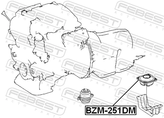 BZM251DM Febest Poduszka (podpora skrzyni biegów)