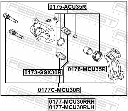 0177CMCU30R Febest Jarzmo zacisku hamulcowego tylnego