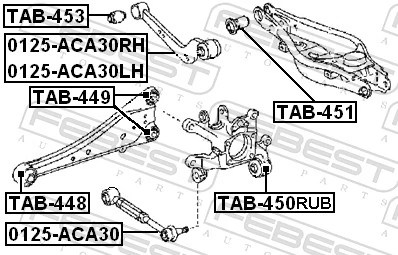 TAB450RUB Febest Silentblock czopu tylnego