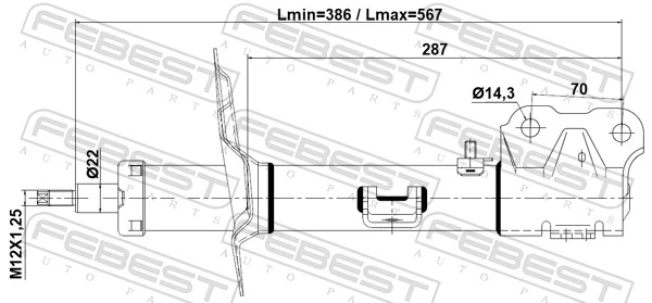 Amortyzator przedni prawy Chrysler 4060A562 cena, od 72,31 USD
