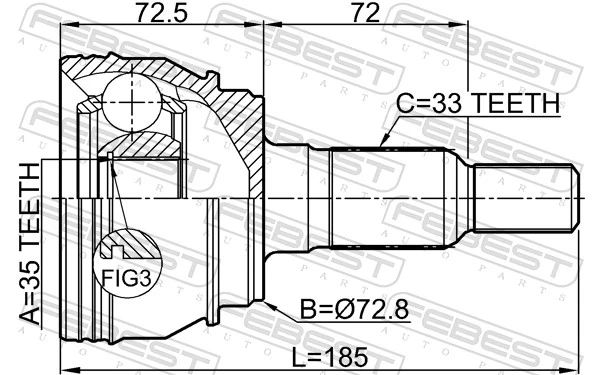 Przegub homokinetyczny przedni zewnętrzny do Cadillac Escalade III GMT 900