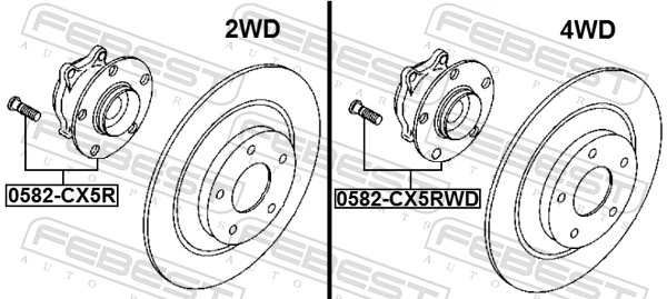 0582CX5R Febest Piasta tylna
