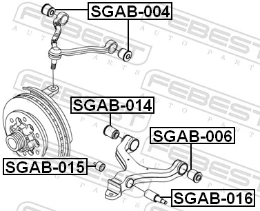 SGAB016 Febest Silentblock przedniego wahacza dolnego
