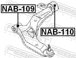 NAB110 Febest Silentblock przedniego wahacza dolnego
