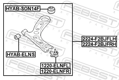 Wahacz zawieszenia przedniego dolny prawy do Hyundai Elantra VI AD