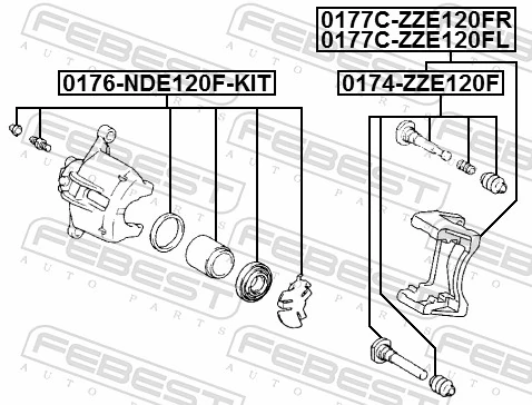 Jarzmo zacisku hamulcowego przedniego Toyota Corolla sedana (E12) (2002 - 2006) cena, od 49,18 USD