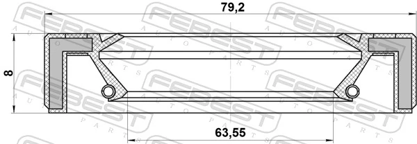 95GAY65790808C Febest Uszczelniacz półosi prawej mostu przedniego