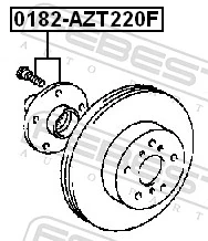 0182AZT220F Febest Piasta przednia