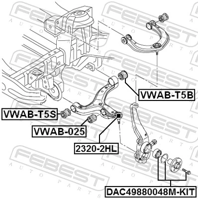 DAC49880048MKIT Febest Łożysko piasty przedniej