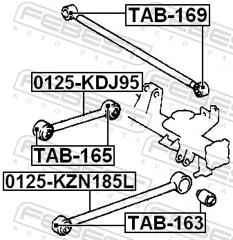 TAB165 Febest Silentblock wahacza podłużnego tylnego górnego