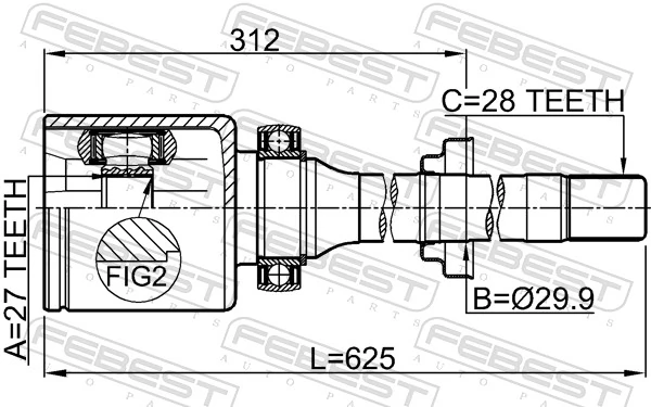 Przegub homokinetyczny wewnętrzny przedni prawy do Land Rover Freelander II L359