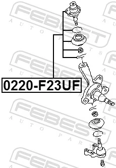 0220F23UF Febest Sworzeń wahacza górny