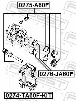 Zestaw naprawczy zacisku hamulcowego przedniego do Infiniti QX56  JA60