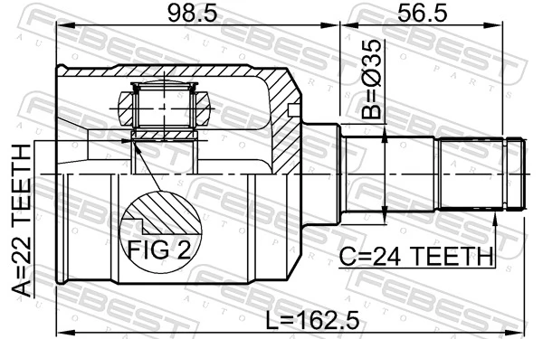 Przegub homokinetyczny wewnętrzny przedni lewy do Mazda 323 S IV BG