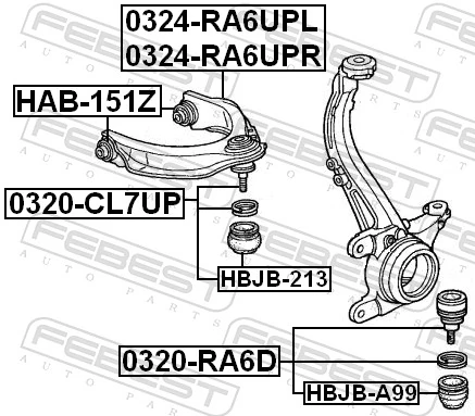  Wahacz zawieszenia przedniego prawy górny Honda Accord 6