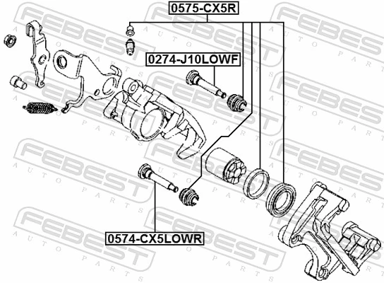 Zestaw naprawczy zacisku hamulcowego tylnego Mazda CX-5 I SUV (KE, GH) (2011 - 2017) cena, od 14,56 USD