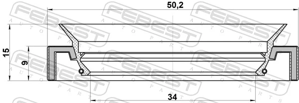 95HAY36500915R Febest Uszczelniacz półosi prawej mostu przedniego
