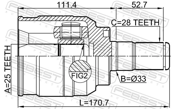 Przegub homokinetyczny przedni wewnętrzny Hyundai Tucson II SUV (TM) (2010 - 2015) cena, od 65,76 USD