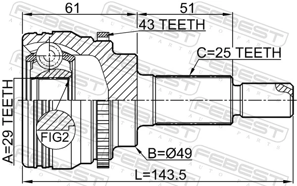 Do koszyka Przegub homokinetyczny przedni zewnętrzny Suzuki Swift IV MZ, EZ