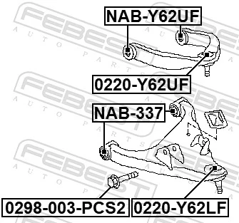 Sworzeń wahacza górny do Nissan Patrol  Y62