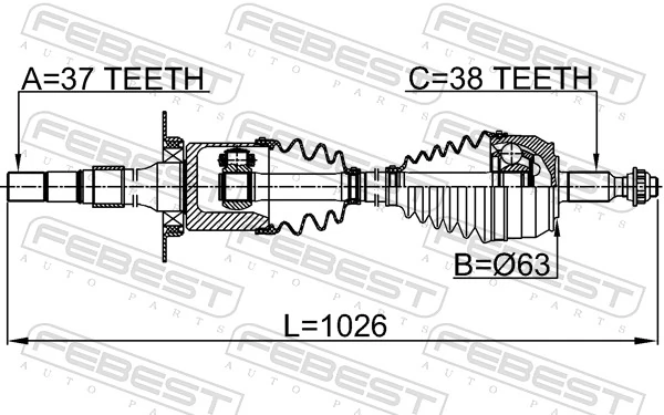 Do koszyka Półoś napędowa przednia prawa Volkswagen Transporter T6 SGA, SGH, SHA, SHH