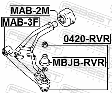 Do koszyka Silentblock przedniego wahacza dolnego Mitsubishi Space Wagon II N3W, N4W