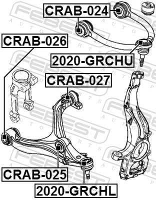 CRAB025 Febest Silentblock przedniego wahacza dolnego