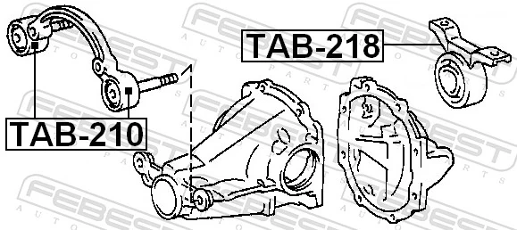 TAB218 Febest Wspornik (trawers) tylnego reduktora tylny