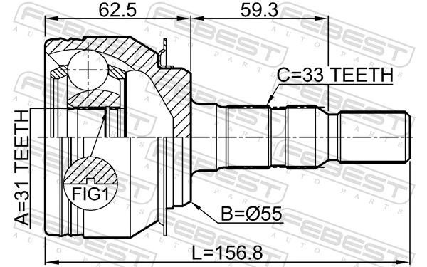  Przegub homokinetyczny przedni zewnętrzny Chevrolet Cruze 