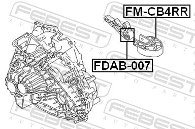 Do koszyka Poduszka (podpora) silnika tylna Ford Focus III CB8