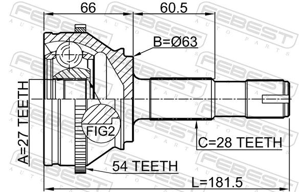 Do koszyka 71771178 Fiat/Alfa/Lancia Przegub homokinetyczny przedni zewnętrzny