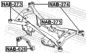 NAB274 Febest Silentblock tylnej belki