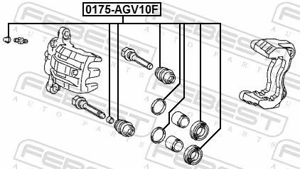 0175AGV10F Febest Zestaw naprawczy zacisku hamulcowego przedniego