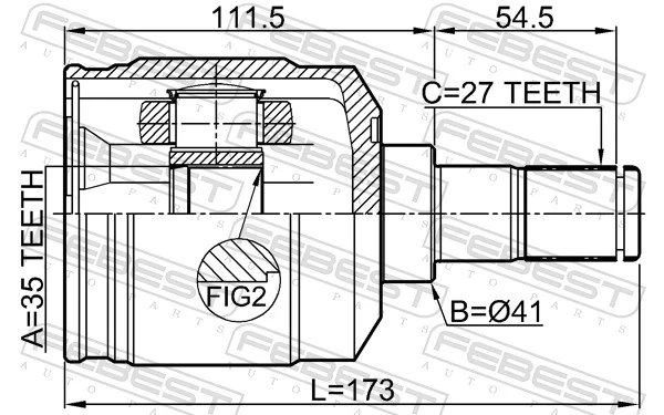 Przegub homokinetyczny wewnętrzny przedni lewy Hyundai Santa Fe II SUV (CM) (2006 - 2012) cena, od 67,30 USD