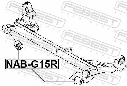 NABG15R Febest Silentblock tylnej belki