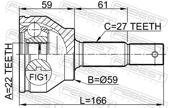 Przegub homokinetyczny przedni zewnętrzny do Infiniti FX  S50